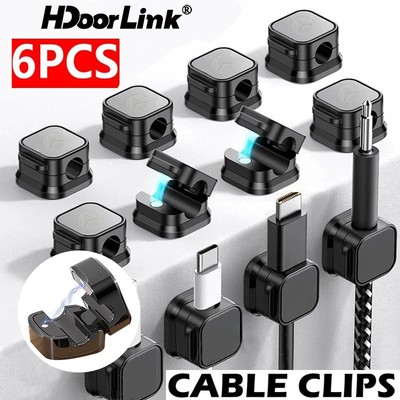 Hdoorlink 6 Cái Từ Cáp Kẹp Giá Đỡ Cắm Dây Giá Đỡ Dòng Dữ Liệu Có Thể Điều Chỉnh Giá Đỡ Miễn Phí Đấm Cáp Dữ Liệu Lưu Trữ Tổ Chức
