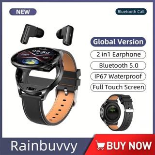2024 Mới Rainbuvvy T97 Tai Nghe Không Dây 2 Trong 1 Đồng Hồ Thông Minh 1.39inch Màn Hình Cảm Ứng Toàn Bộ Cuộc Gọi Bluetooth HIFI 9D Chất Lượng Âm Thanh IP67 Đồng Hồ Thông Minh Chống Thấm Nước Cho Nam Nữ