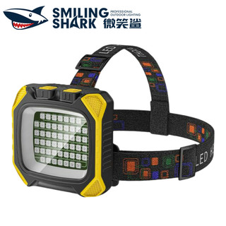 Smile Shark TD0183 Công suất cao, ánh sáng mạnh Mặc đèn pha USB Chiếu sáng có thể sạc lại Tiến trình sạc có thể nhìn thấy Thích hợp để câu cá, cắm trại, làm việc, sử dụng ngoài trời