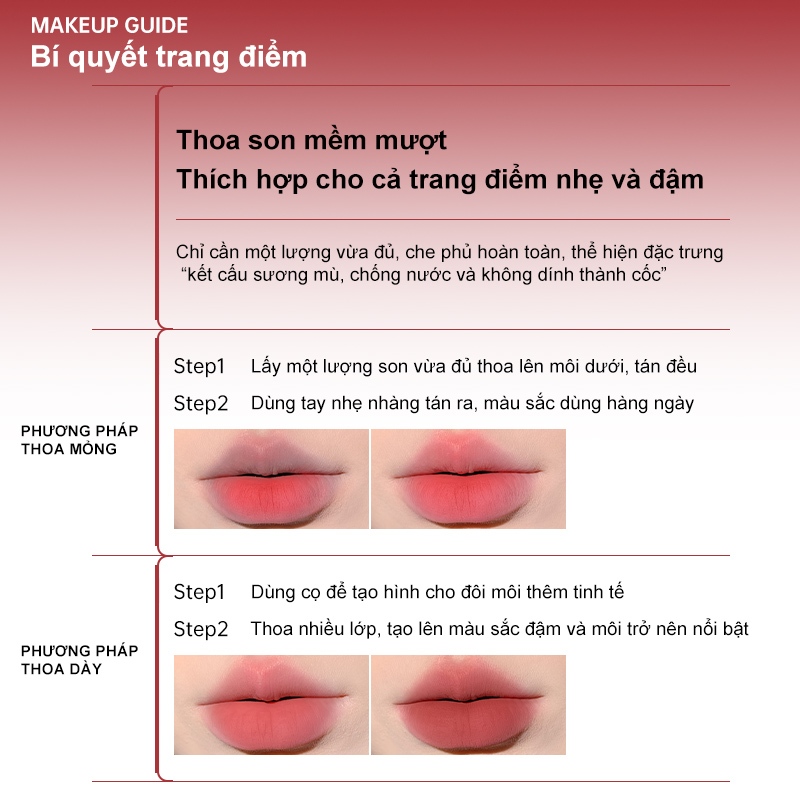 Son lì Mooekiss công nghệ khóa màu, không dính cốc, bảng 6 màu dễ dùng hằng ngày, thiết kế gọn nhẹ 3g | BigBuy360 - bigbuy360.vn