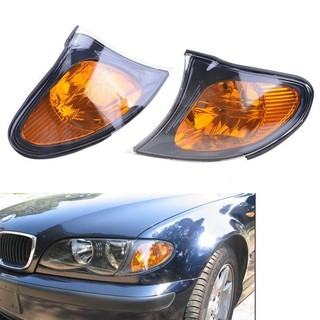 Maynee Cặp Đèn Góc Ống Kính Bật Tín Hiệu Màu Vàng Cho Xe BMW E46 3-Series 4DR 2002-200