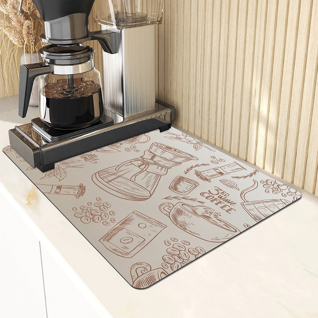 Nhà Bếp Mặt Bàn Thoát Nước Thảm Máy Cà Phê Thảm Bộ Đồ Ăn Sấy Thảm Cách Nhiệt Lò Nướng Coaster Thanh Thảm Pha Lê Chất Liệu Lông Cừu