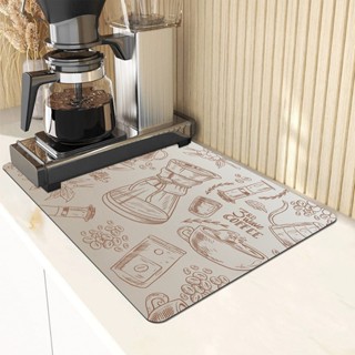 Nhà Bếp Mặt Bàn Thoát Nước Thảm Máy Cà Phê Thảm Bộ Đồ Ăn Sấy Thảm Cách Nhiệt Lò Nướng Coaster Thanh Thảm Pha Lê Chất Liệu Lông Cừu