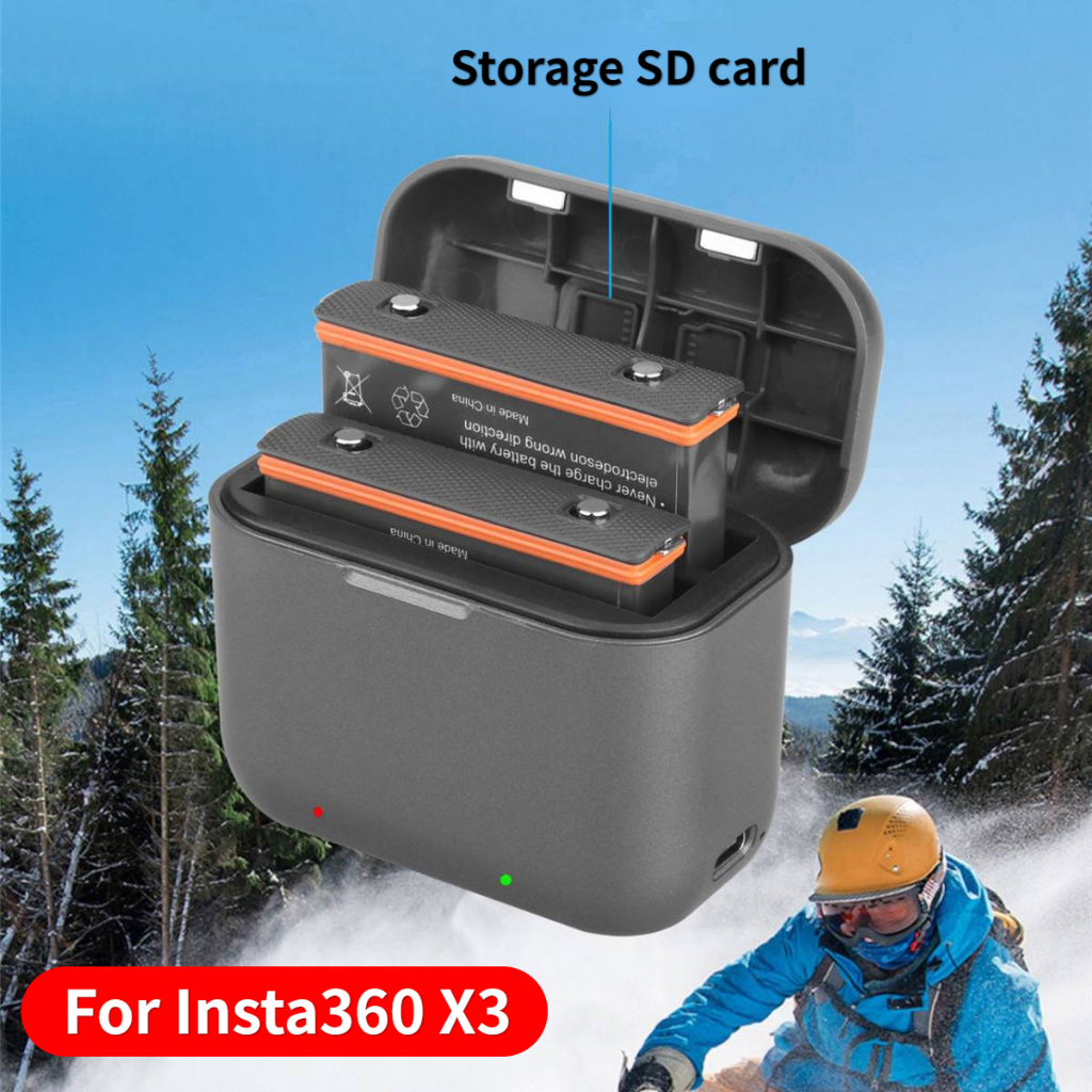 Dành Cho Insta360 X3 Sạc Pin 1800mah Camera 360 Toàn Cảnh Camera Hành Động Pin Phụ Kiện Cho Insta360