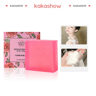 Kakashow Xà phòng nước hoa hồng Làm sạch dưỡng ẩm