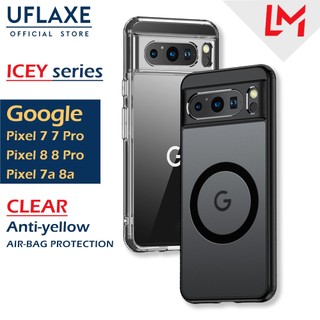 Uflaxe icey ốp cứng từ tính cho google pixel 8 pixel 8 pro pixel 7 pro pixel 8a 7a ốp điện thoại trong suốt mờ ốp lưng chống ố vàng ốp chống sốc bảo vệ toàn diện