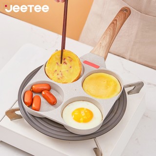 JEETEE Chảo chiên trứng làm bánh 4 ngăn vân đá thiết kế phù hợp với mọi loại bếp