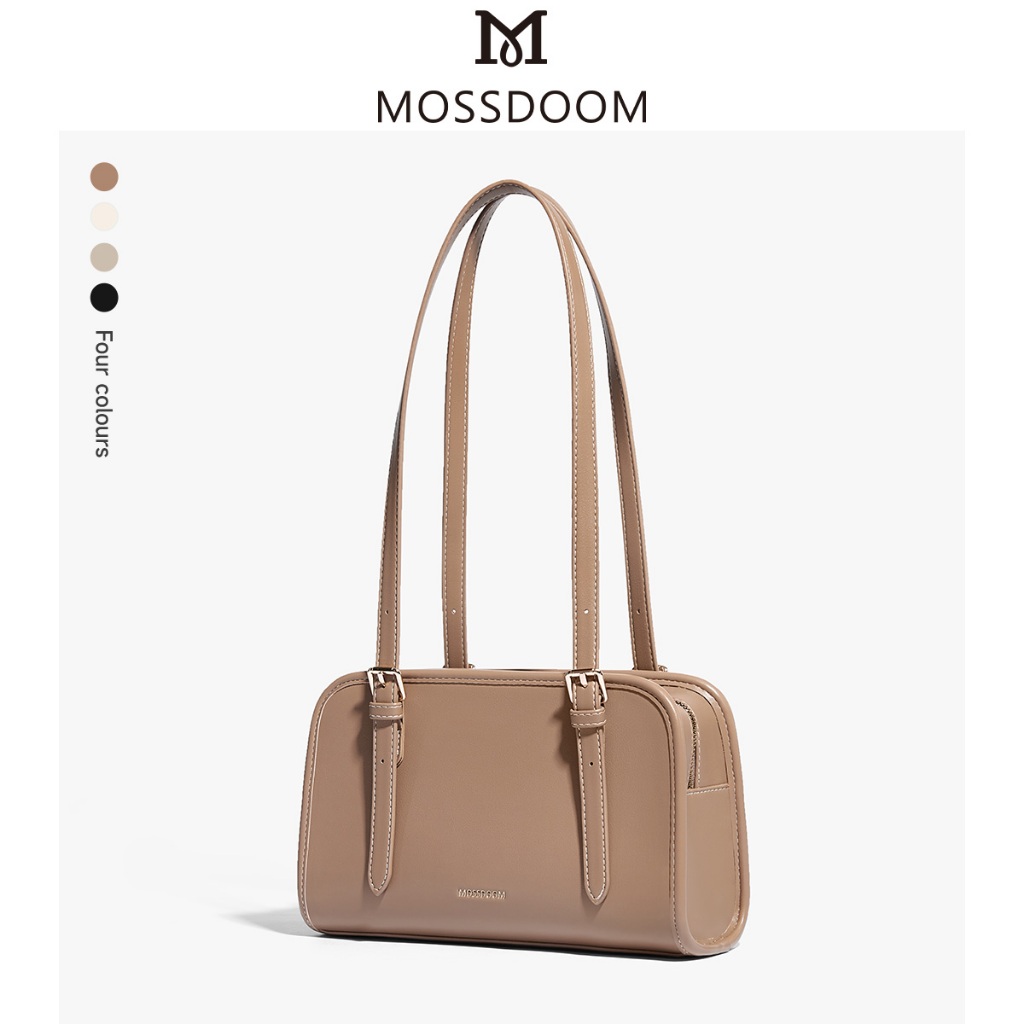 MOSSDOOM Renee Bag Túi đeo vai Boston da PU thời trang và đa năng
