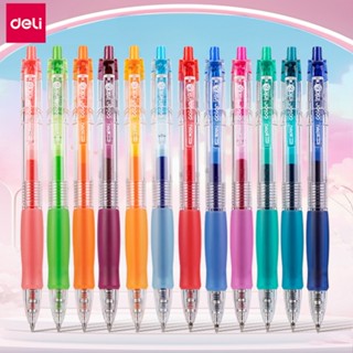 Deli Bút Gel Nhiều Màu Sắc 0.5 Mm Bấm Bút Gel Nhanh Khô Siêu Mịn Viết 1 Cái SA500