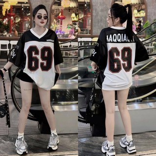 Áo thun bóng đá lưới unisex No. Áo thun thể thao 69 oversize dáng rộng nam nữ áo thun ngắn tay mặc dạo phố cho bé gái