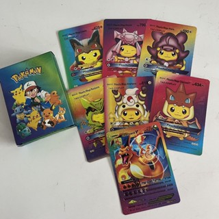 55 Chiếc Mới Nhất Pokemon Bộ Sưu Tập Thẻ Cầu Vồng Lá Kim Loại Vàng Bạc Charizard Pikachu Thẻ