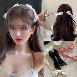 ✨✨Kẹp tóc mái nơ kaki cặp tóc mái nơ trơn xinh xắn