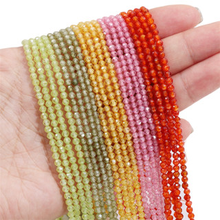 2 / 3 / 4mm 35cm Nhiều Màu Sắc Thực Tế Tròn Hạt Đá Zircon Đính Hạt Mặt Dây Chuyền Dây Chuyền Cho DIY Phụ Kiện Thời Trang Vòng Cổ Vòng Tay Làm