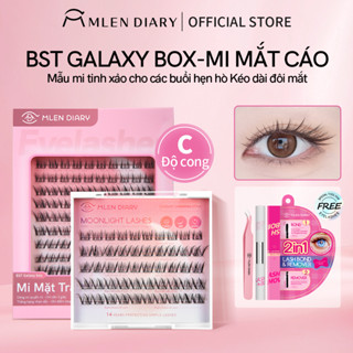Mlen Diary BST Galaxy Box Mi giả kiểu lông cáo,C cong , 8-12mm, có thể sử dụng lại, tự nhiên và bền đẹp, bao gồm cả mi gia dài