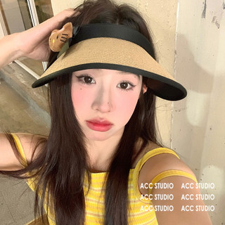 Dễ Thương Đi Chống Nắng Mũ Chống Nắng Vành Lớn Khuôn Mặt Nhỏ Hoạt Hình Che Nắng Rỗng Mũ Nữ