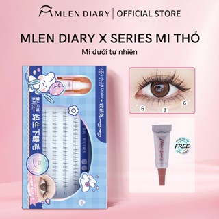 MLEN DIARY Lông mi dưới hoa mặt trời Mới J Chiều cao vểnh 6mm Transparent Terrier Tự nhiên Phân đoạn dưới lông mi có thể được tái sử dụng