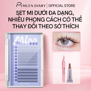 Mlen Diary Set mi dưới đa dạng 9-12mm,Bộ Lông Mi Giả Một Chùm Tự Nhiên Trang Điểm Tự Nhiên