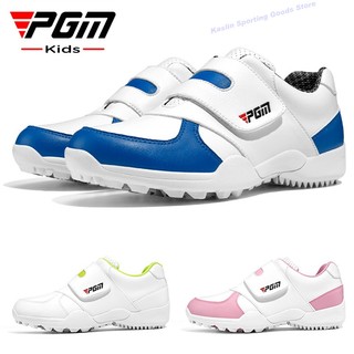 Pgm giày golf trẻ em velcro giày thể thao nam bé gái mùa hè thoáng khí giày thể thao thanh niên giày trắng