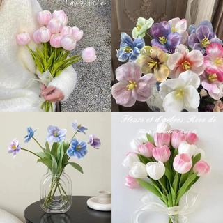 Hoa giả Hoa tulip trang trí nhà cửa Decor phòng Phụ kiện chụp ảnh