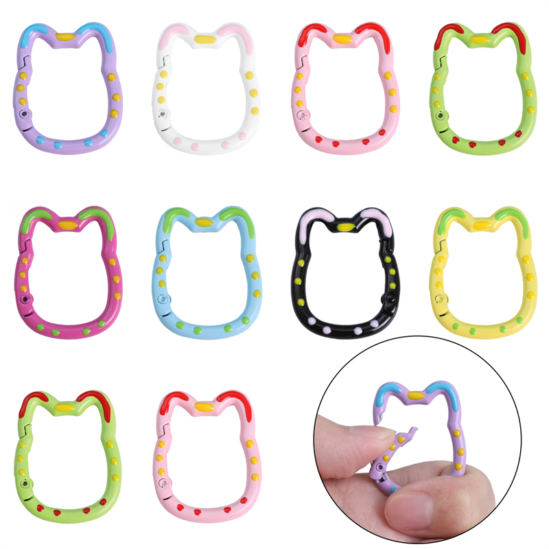 28 * 35mm 1 Cái / túi Hợp Kim Xịt Sơn Dầu Hai Mặt Nhỏ Giọt Zhaocai Mèo Móc Khóa Cho DIY Trang Sức Làm Phụ Kiện