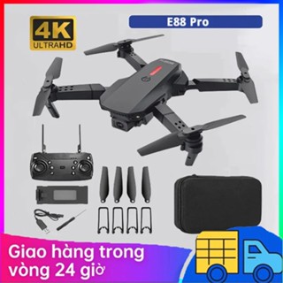 [3 Cục Pin!] Flycam E88 Pro Drone 4K HD Camera Kép Có Định Vị 1080P WiFi Pin Khỏe Bay Xa 200M Máy bay.có thể chuyển đổi góc nhìn tự do, được trang bị ba pin cho thời lượng pin.200 mét điều khiển siêu xa