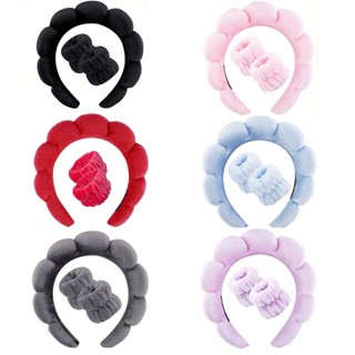 Ins High Skull Sponge Headband Dây đeo cổ tay Bộ ba mảnh Xốp Cloud Headband Rửa mặt Băng đô Băng đô rửa mặt Băng đô rửa mặt Bộ chống nước