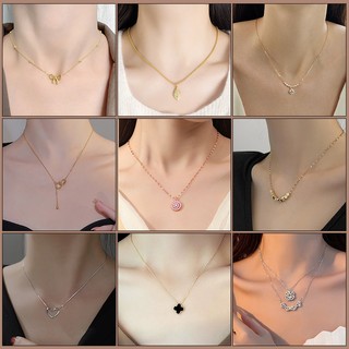  Vòng cổ sáng bóng 18K phủ chân không phổ biến mới của Hàn Quốc, Dây chuyền cổ mát mẻ đa năng, Dây chuyền cổ áo nữ Bảo quản màu sắc Vòng cổ mặt dây chuyền bằng thép titan