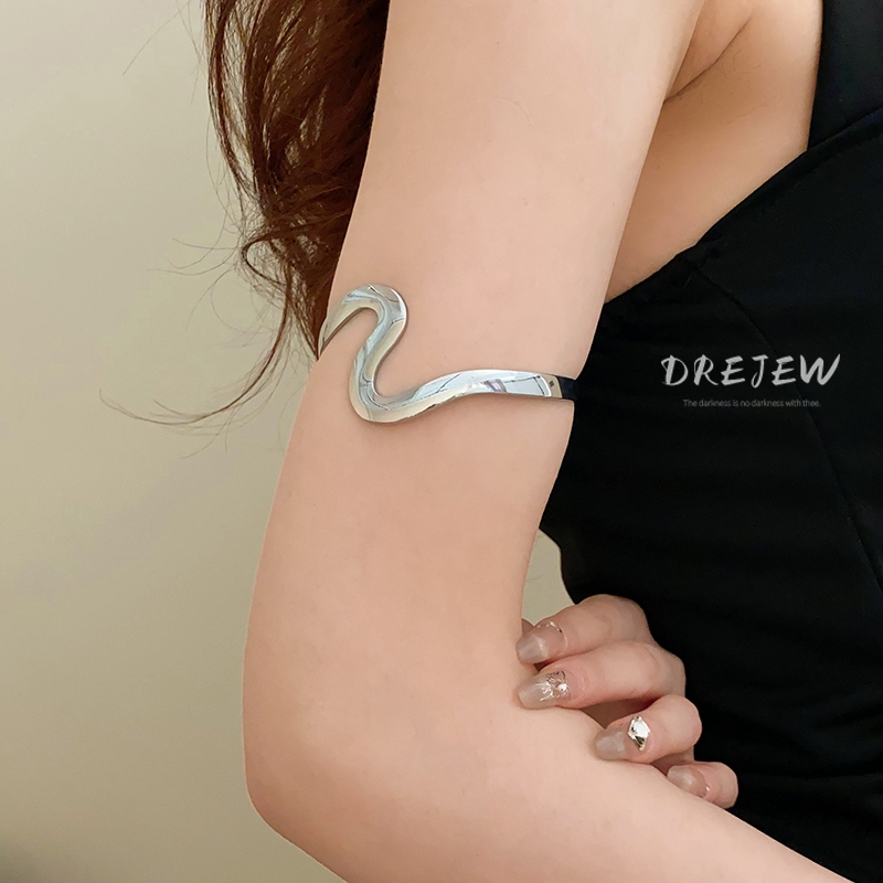 DREJEW Vòng tay sóng phong cách lạnh thời trang sang trọng nhẹ nhàng mới, trang sức đơn giản và cao cấp lắc tay bạc