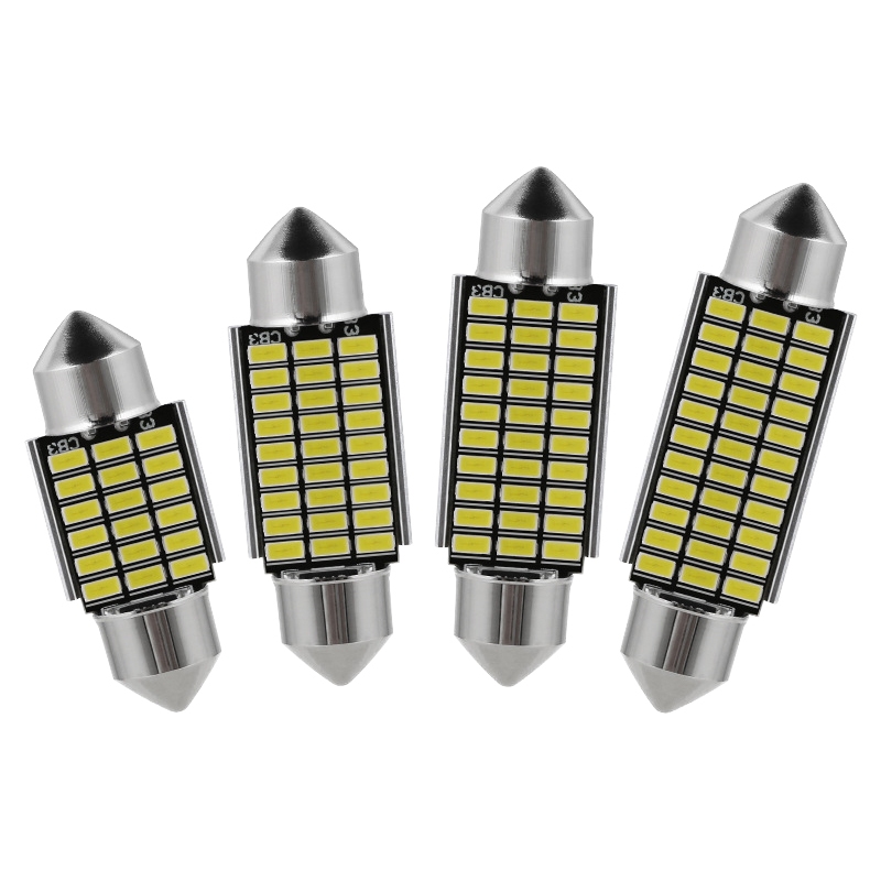 2 Bóng Đèn Led Ô Tô C5W C10W 12V 3014 Cho Biển Số Đèn Đọc Sách