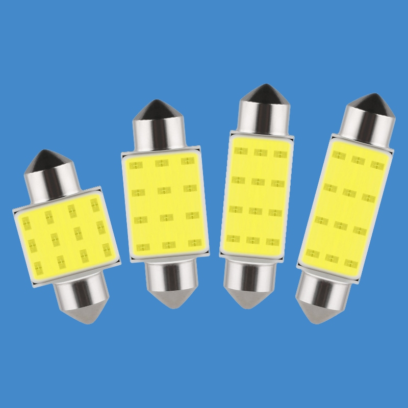2 Bóng Đèn Led Ô Tô C5W C10W 12V COB Cho Biển Số Trunk Đèn Đọc Sách