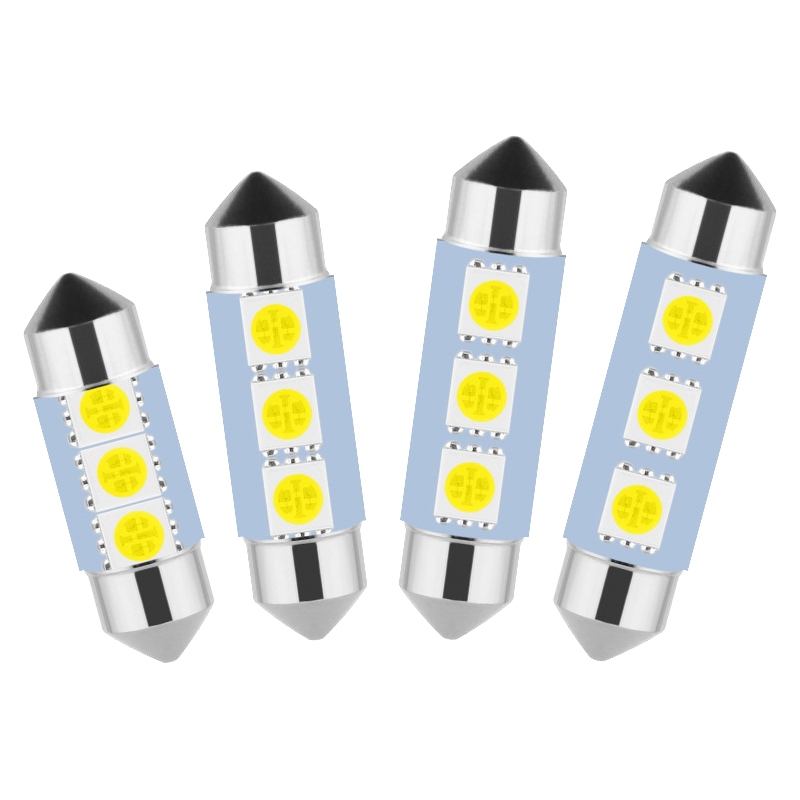 2 Bóng Đèn Led Ô Tô C5W C10W 12V 5050 Cho Biển Số Trunk Đèn Đọc Sách