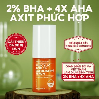 VIBRANT GLAMOUR Salicylic Acid Tẩy Tế Bào Chết Serum AHA + BHA 2% Hỗ trợ giảm mụn Lỗ Chân Lông Giảm Béo Chăm Sóc Da 30ml