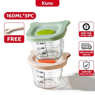 Hộp Trữ Đồ Ăn Dặm Cho Bé KIUMO, Hộp Trữ Đông Đồ Ăn Dặm Cho Bé Chất Liệu Thủy Tinh An Toàn