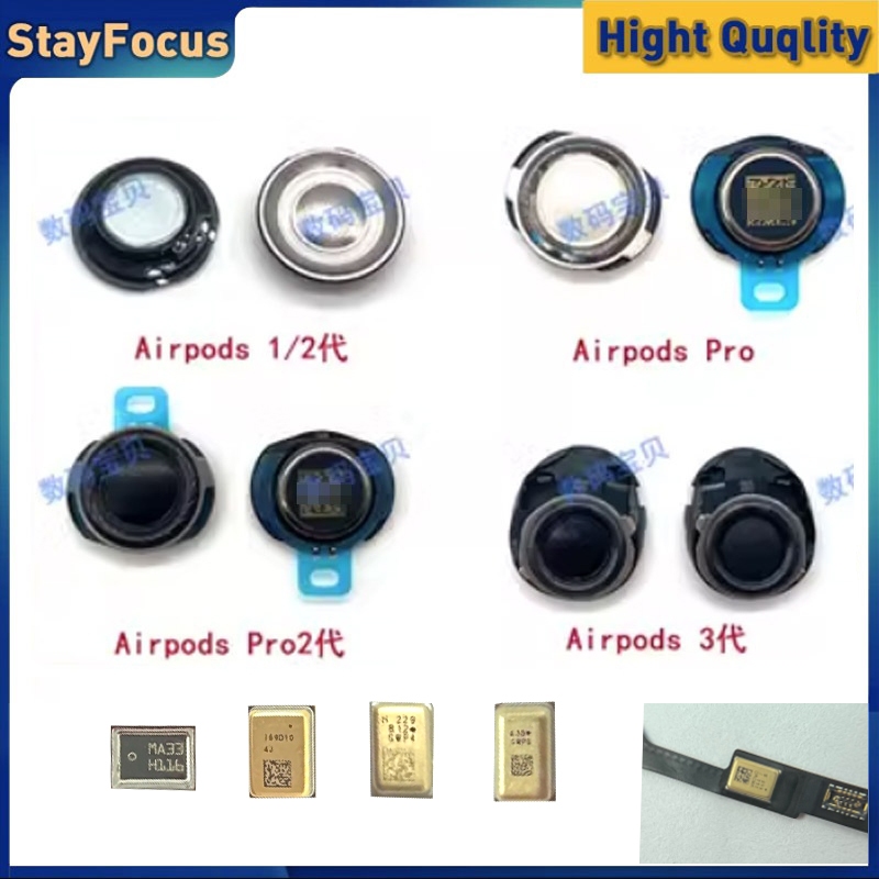Mới Dành Cho Airpods 1 2 3 Pro Pro2 1st 2nd A1604 A1523 A172 A2032 A2031 Tai Nghe Loa Đơn Vị Âm Thanh Thay Thế Tai Nghe Mic Chip Sửa Chữa Phần