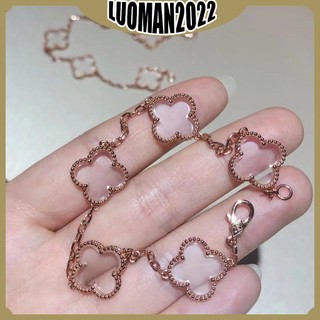 Vòng tay trong suốt hoa cỏ bốn lá Vca
