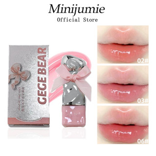 Son môi Gege Bear nơ-knot nước bóng dưỡng ẩm son bóng 6 màu lâu trôi watery