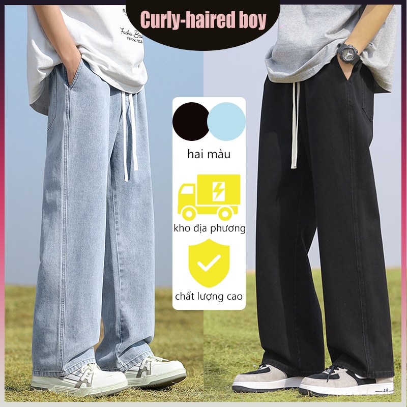 quần jean nam ống rộng  baggy quần jean nam dáng suông xu hướng bigsize mỏng