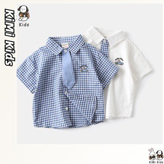  Áo sơ mi ngắn tay trẻ em KiMi Kids phiên bản Hàn Quốc mới của trẻ em phong cách mùa hè bé trai quý phái áo sơ mi ngắn phong cách đại học 