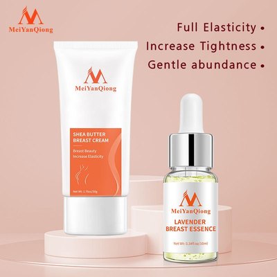 MeiYanQiong Set mỹ phẩm chăm sóc ngực kem dưỡng bơ hạt mỡ 50g và tinh chất hoa oải hương mát xa 10ml
