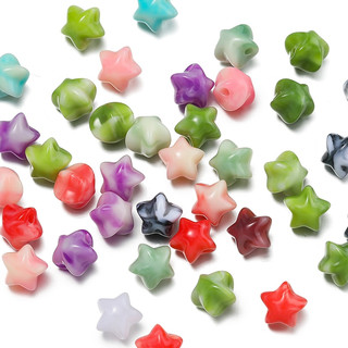 St. kunkka 20 chiếc acrylic năm cánh ngôi sao hạt hai màu nhám tròn năm cánh ngôi sao hạt cho diy vòng tay vòng cổ làm
