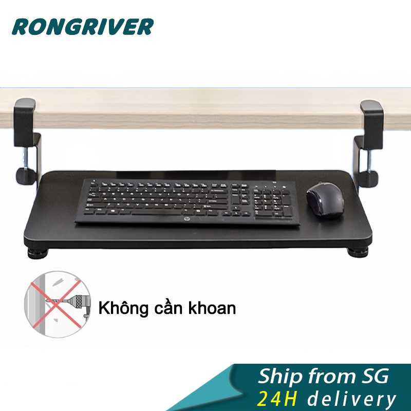 Chiều cao chân đế bàn phím Khay bàn phím có thể điều chỉnh Khay bàn phím và chuột Kẹp bàn Không cần khoan trên bàn