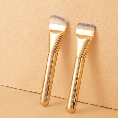 【OVW】 Đầu phẳng / Đầu nghiêng bằng vàng mới Bàn chải trang điểm nền siêu mỏng W00016