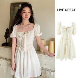 Đầm LIVE GREAT cổ vuông tay phồng ngọt ngào thời trang dành cho nữ