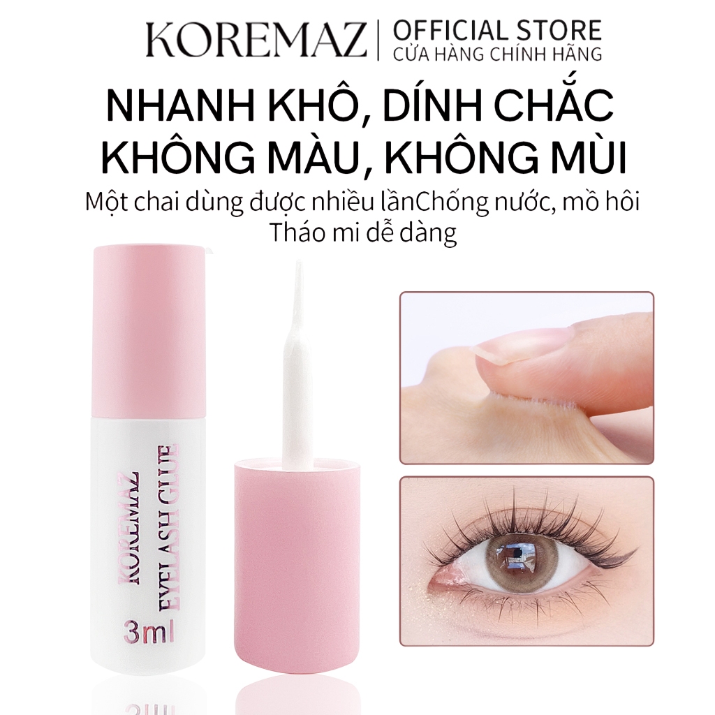 Keo Lông Mi KOREMAZ 3ML Cho Lông Mi Giả Siêu Mạnh HOld Lash Keo Cao Su Thích Hợp Cho Đôi Mắt Nhạy Cả