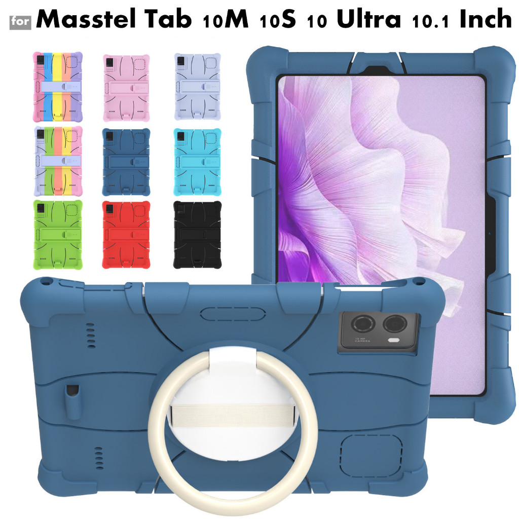 Cho Masstel Tab 10M 10S 10 Ultra 10.1 Inch Máy Tính Bảng Mềm Chống Sốc Màu Trơn Lưng Đứng Bao Bảo Vệ