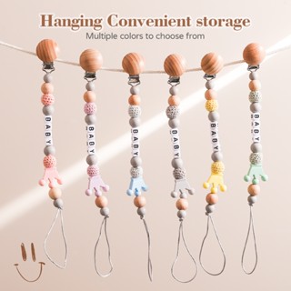   Tùy chỉnh miễn phí 6 chữ cái  Dây chuyền núm vú giả silicon cho bé Giá đỡ cấp thực phẩm BPA Miếng dán cá nhân hóa Tên chuỗi vương miện cho bé 