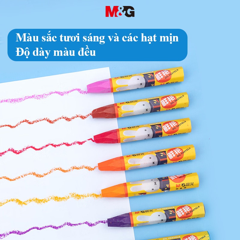M&G Bút Sáp Màu 12/18/24/36 Màu Sắc Bút Chì Dính Dầu Lục Giác Cổ Điển Dành Cho Trẻ Em Doodle Pens Miffy Series Bút Chì Dựa Trên Dầu