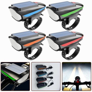 Đèn trước chạy bằng năng lượng mặt trời Đèn sạc USB cho xe đạp có loa