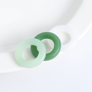 Vòng chạy thủy tinh, đường kính khoảng 25mm, đường kính trong khoảng 14mm, xanh nhạt, 5 cái / gói
