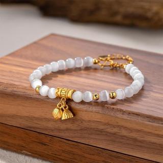 Vòng tay đá mắt mèo Lianpeng dành cho nữ Trung Quốc mới 2024 Thiết kế hạt chuyển tiếp mới Thời trang khí chất đa năng Vòng tay nữ sang trọng nhẹ